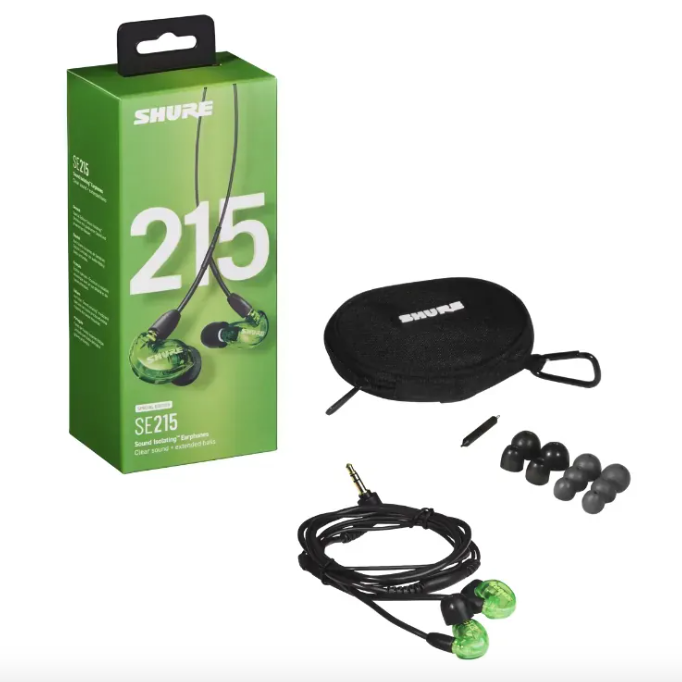 Shure SE215 Pro Green Special Edition In-Ear Headphones 
